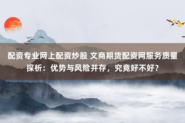 配资专业网上配资炒股 文商期货配资网服务质量探析：优势与风险并存，究竟好不好？