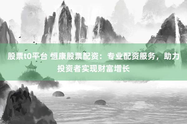 股票t0平台 恒康股票配资：专业配资服务，助力投资者实现财富增长