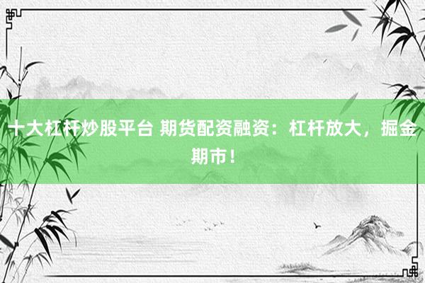 十大杠杆炒股平台 期货配资融资：杠杆放大，掘金期市！
