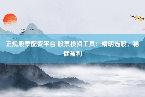 正规股票配资平台 股票投资工具：精明选股，稳健盈利