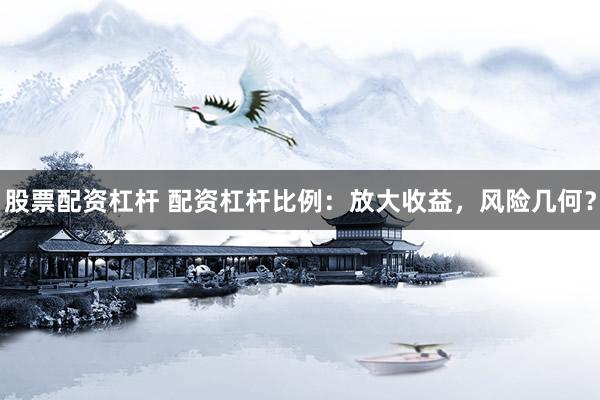 股票配资杠杆 配资杠杆比例：放大收益，风险几何？