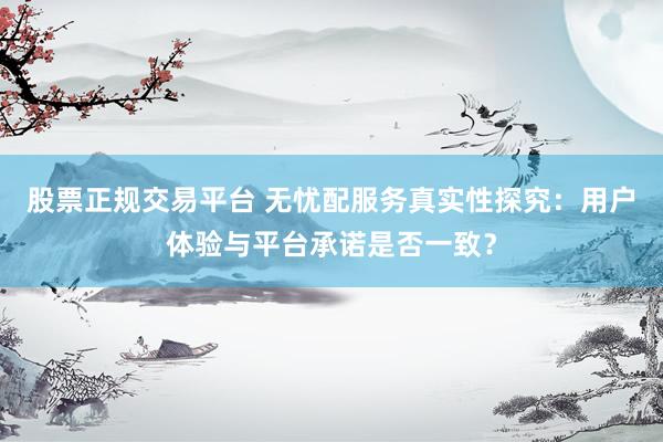 股票正规交易平台 无忧配服务真实性探究：用户体验与平台承诺是否一致？