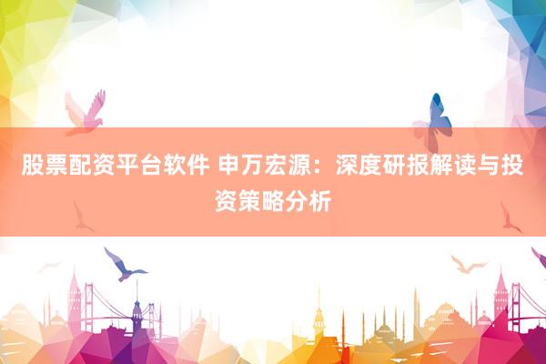 股票配资平台软件 申万宏源：深度研报解读与投资策略分析