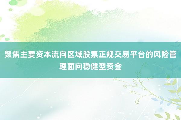 聚焦主要资本流向区域股票正规交易平台的风险管理面向稳健型资金