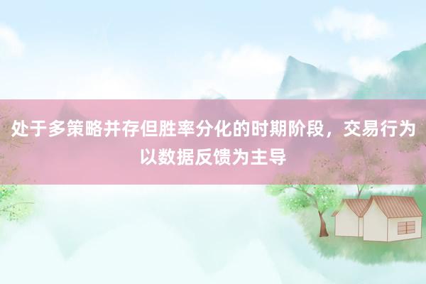 处于多策略并存但胜率分化的时期阶段，交易行为以数据反馈为主导