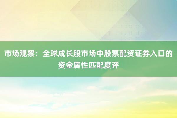 市场观察：全球成长股市场中股票配资证券入口的资金属性匹配度评