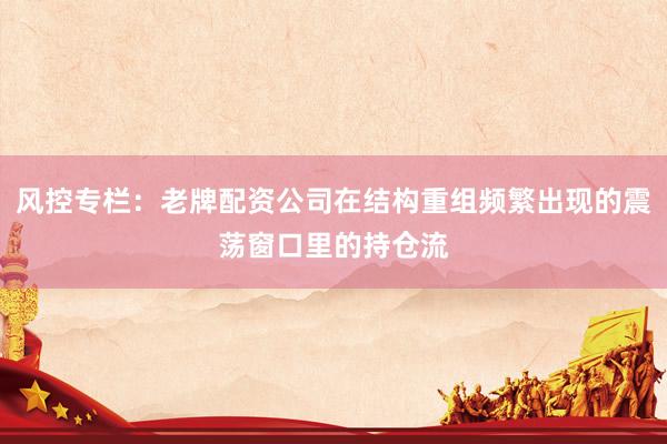 风控专栏：老牌配资公司在结构重组频繁出现的震荡窗口里的持仓流