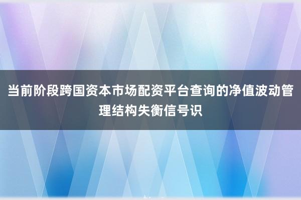 当前阶段跨国资本市场配资平台查询的净值波动管理结构失衡信号识