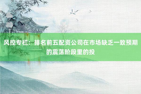 风控专栏：排名前五配资公司在市场缺乏一致预期的震荡阶段里的投
