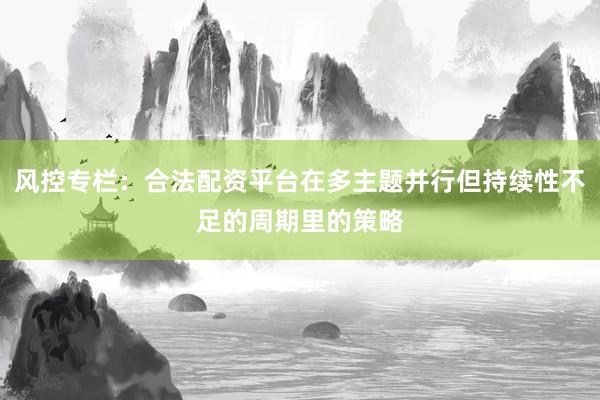 风控专栏：合法配资平台在多主题并行但持续性不足的周期里的策略