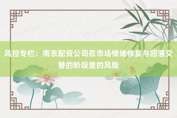 风控专栏：南京配资公司在市场情绪修复与回落交替的阶段里的风险