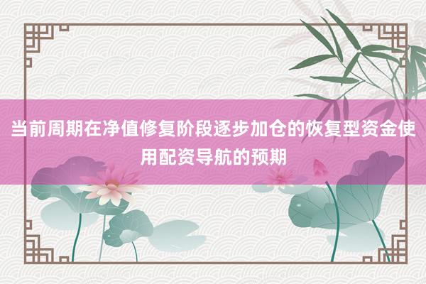 当前周期在净值修复阶段逐步加仓的恢复型资金使用配资导航的预期