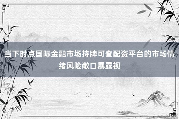 当下时点国际金融市场持牌可查配资平台的市场情绪风险敞口暴露视