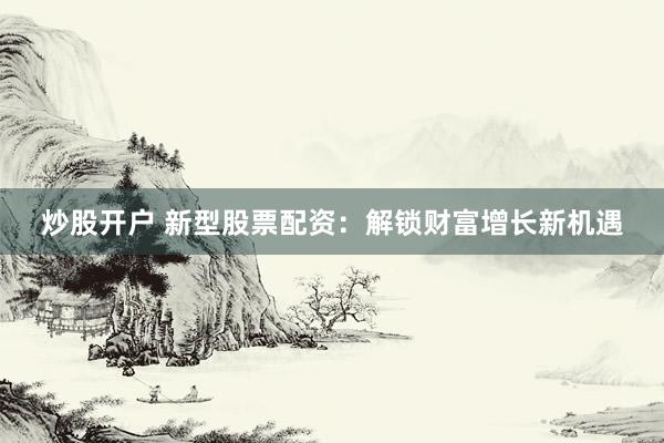 炒股开户 新型股票配资：解锁财富增长新机遇