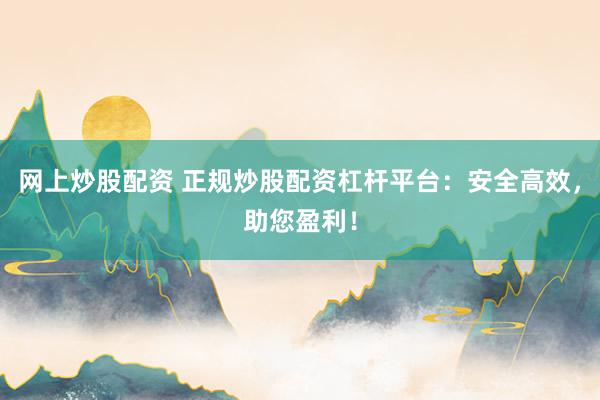 网上炒股配资 正规炒股配资杠杆平台：安全高效，助您盈利！